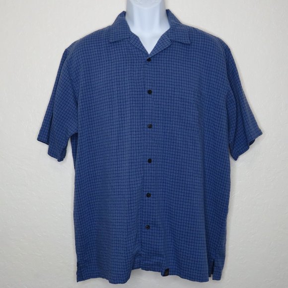 Mossimo* Men's Short Sleeve Button Down Straight Hem Chest Pocket‎ Shirt~ Large - Picture 1 of 9